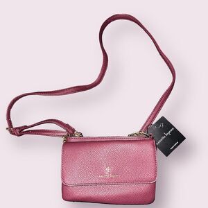 Nanette Lepore Meadow Cranberry Vegan‎ Leather Gold Chain Crossbody Purse